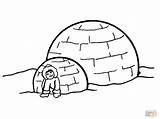 Igloo Coloring Inuit Eskimo Coloriage Pages Color Sheet Template Imprimer Printable Print Dessin Colorier Getcoloringpages Supercoloring Un Online sketch template