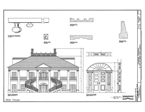 evergreen plantation drawings edgard la historic house plans ebay
