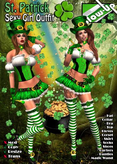 Second Life Marketplace Blow Up St Patrick Sexy Girl Outfit
