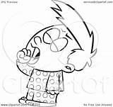 Tired Boy Clipart Coloring Cartoon Yawning Yawn Toonaday Outlined Vector Leishman Ron Royalty 96kb 1024px 1080 sketch template