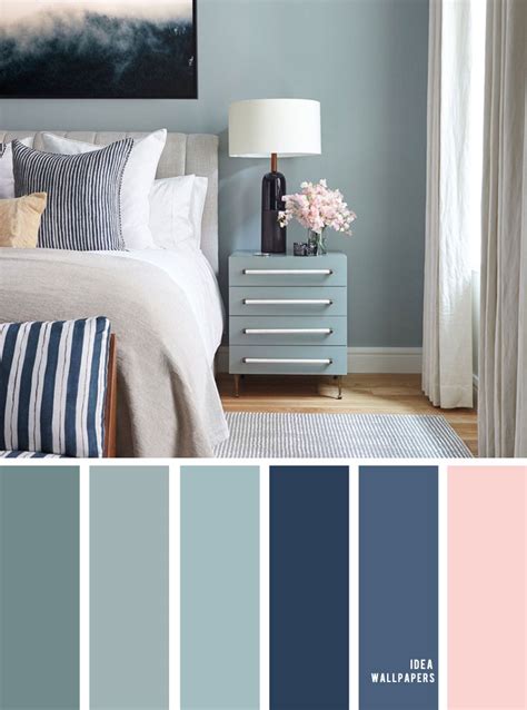 beautiful color schemes for your bedroom { sage navy blue and blush accents } idea wallpapers