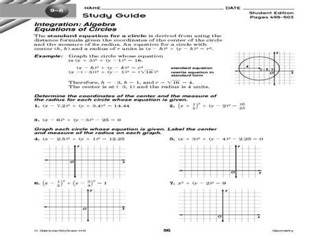 equations  circles worksheet tessshebaylo