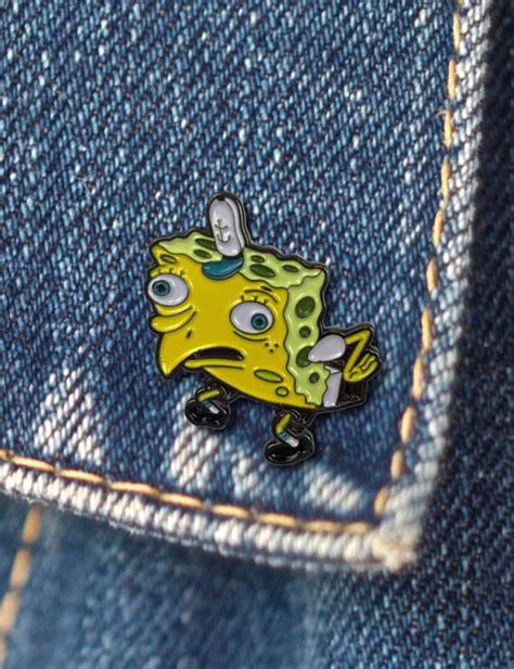 buy 1 get 1 random pin spongebob meme enamel pin mocking enamel pins