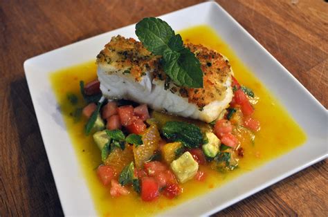 Pan Roasted Sea Bass With Orange Vinaigrette And Tomato