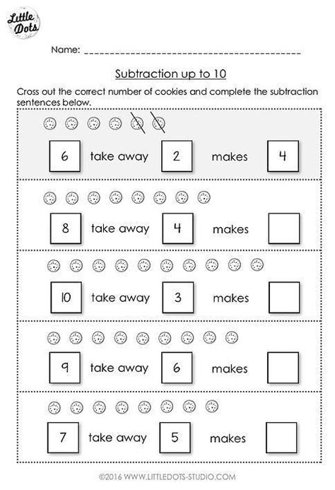 simple subtraction worksheets  kindergarten  subtraction