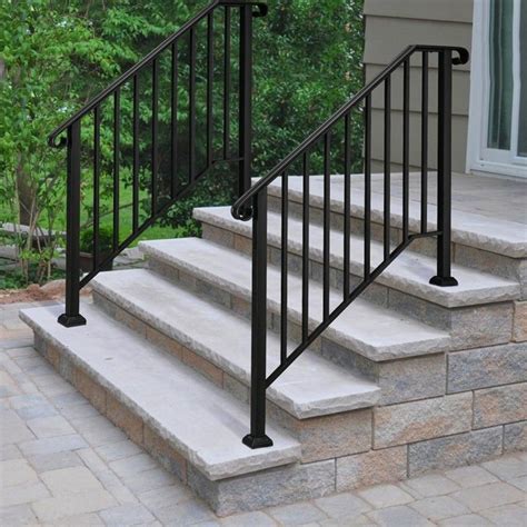 metal transitional handrail stair railing fits level surface fit    steps overstock