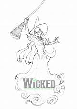 Wicked Elphaba Glinda Defying Gravity Oz sketch template