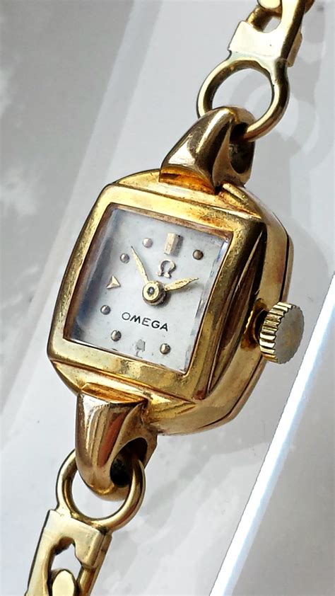 vintage 1950s omega 9ct solid gold ladies cocktail watch 17 jewel mo
