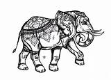 Elephant Coloring Elephants Elegant Pages Adults Color Adult Patterns Animals Justcolor sketch template