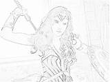 Wonder Woman Coloring Gadot Gal Pages Template sketch template