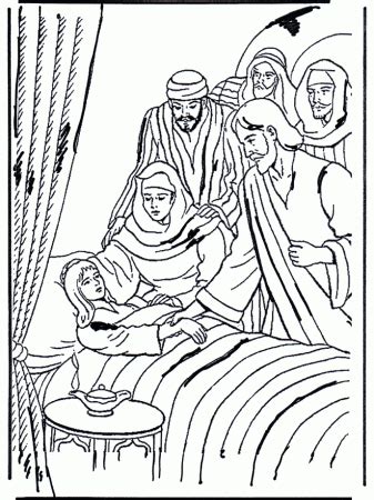 bible story coloring page  jesus raises jairus daughter