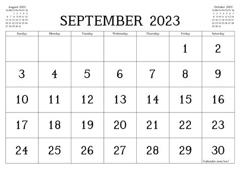 printable sept calendar  calendar