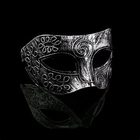 mens sliver masquerade masks face venetian masks  fancy dress ball roman swirl mask