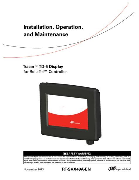 trane td  display installation  maintenance manual