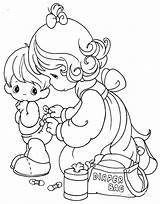 Coloring Pages Precious Moments Diaper Changing sketch template