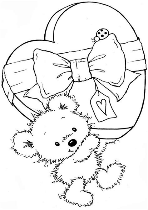 easy  print bear coloring pages valentine coloring pages