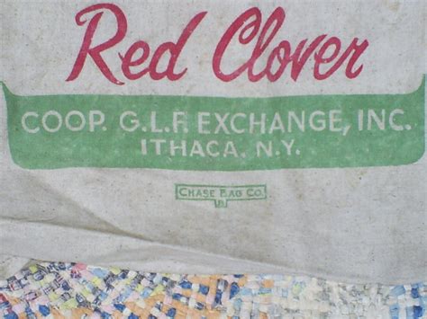 vintage feed bagsack red clover coop glr exchange ithaca ny