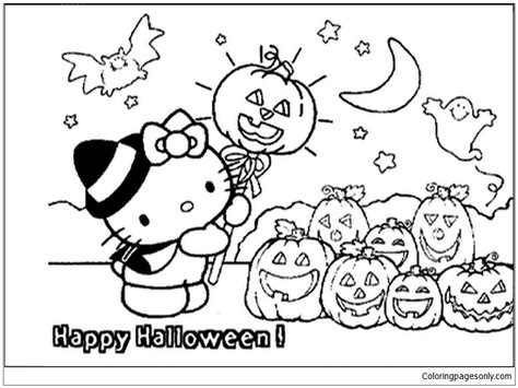 halloween kitty coloring pages