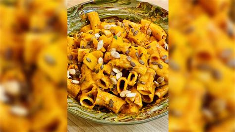 pumpkin spice pasta with nduja and rigatoni from rachael ray rachael