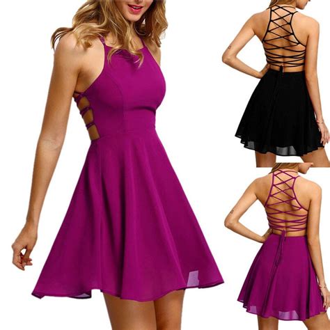 Women Bandage Dress Bodycon Sleeveless Sexy Halter Backless Strapless