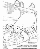 Coloring Pages Farm Animal Pigs Print Animals Color Printing Printable Pig Help Kids sketch template