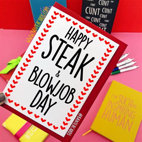 steak and blow day cards steak and bj day funny cards banter cards