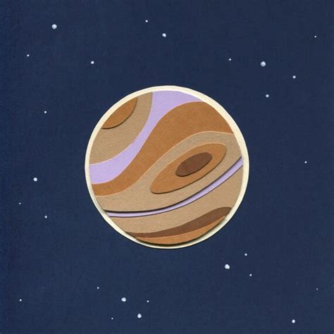 paper planets jupiter cut paper illustration