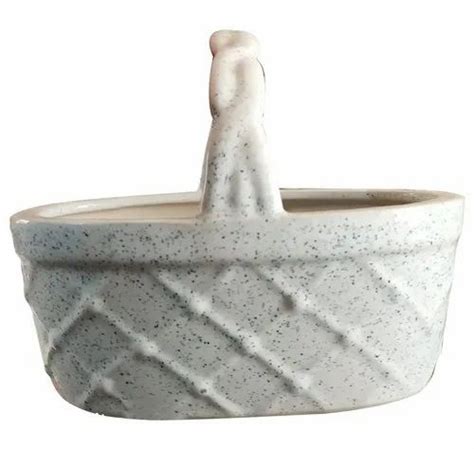 White Oval Ceramic Hanging Planter At Rs 100 Piece In Khurja Id