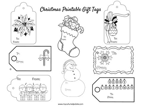 christmas gift tag coloring pages sketch coloring page
