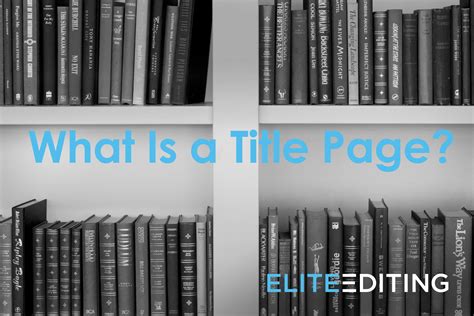 title page book writing tips elite editing
