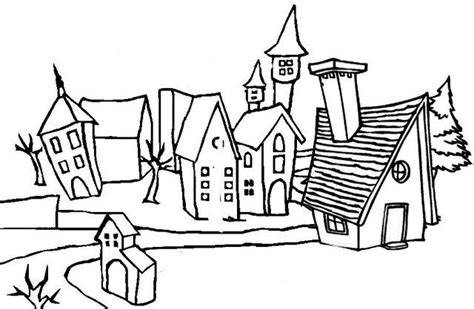 pin  village coloring pages