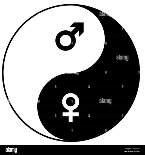 genero masculino femenino yin  equilibrio zen silueta ilustracion