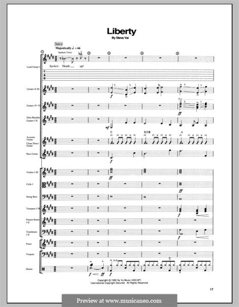 liberty by s vai sheet music on musicaneo