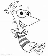 Ferb Phineas Coloring Pages Printable Book Print Animations sketch template