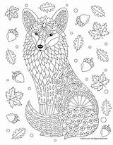 Coloring Fox Adult Pages Fall Animal Animals Printable Mandala Woojr Sheets Kids Book Activities Color Christmas Boys Children Printables Visit sketch template