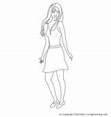 Coloring Woman Drawings 05kb 399px sketch template