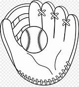 Glove Baseball Coloring Clip Mitt sketch template