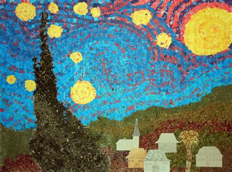 starry night mural  france art projects  kids