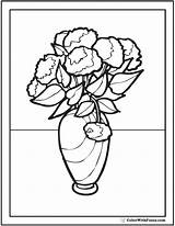 Vase Flower Coloring Pages Clip Printable Drawing Flowers Detailed Greek Kids Large Carnations Color Pdf Print Getcolorings Colorings Carnation Heart sketch template