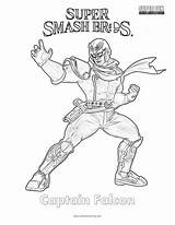 Smash Falcon Coloring Captain Super Brothers Bros Pages sketch template