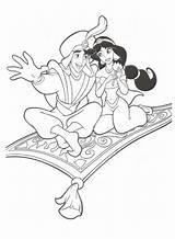 Carpet Coloring Magic Aladdin Jasmine Princess Printable Kids Ride sketch template