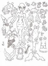 Mermaid Paper Coloring Doll Dolls Printable Para Papel Colorir Pasta Escolha sketch template