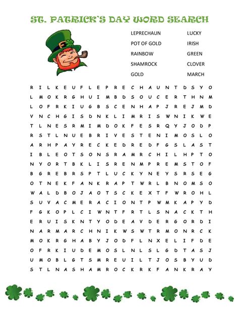 st patricks day word search  printable cook craft love