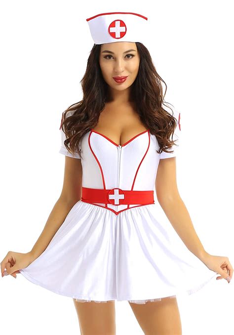 Iefiel Women S Sexy Nurse Costume Sweetheart Uniform Tutu Dress