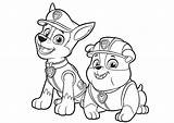 Chase Coloring Paw Patrol Marshall Pages Rubble Printable Cartoon Category Quality High sketch template