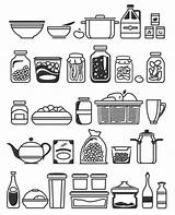Pantry Vector Food Kitchen Tools Illustrations Utensils Stock Illustration Clip sketch template