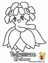 Bellossom Yescoloring Misdreavus Pikachu Ursaring Pokedex sketch template