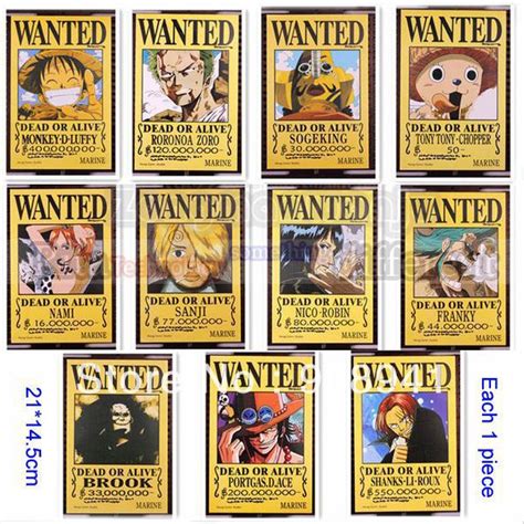 Japan Luffy Anime One Piece Arrest Warrant Poster Wall