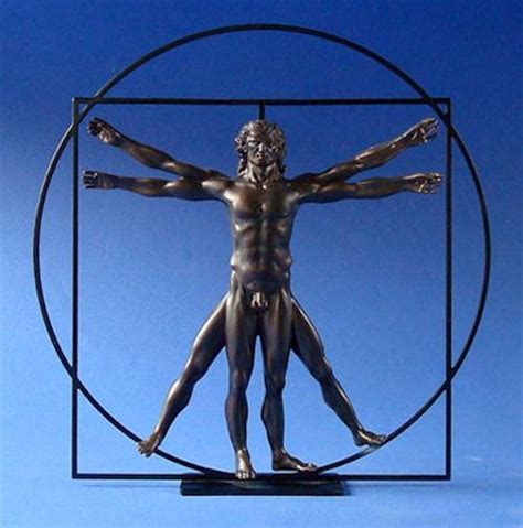 vitruvian universal man sculpture  davinci