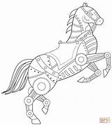 Steampunk Horse Supercoloring Printable Zeus sketch template
